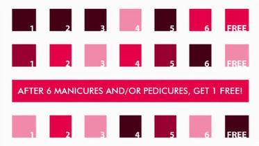 Pink and Red Mod Squares Nail Salon Customer Appreciation Business Cards
