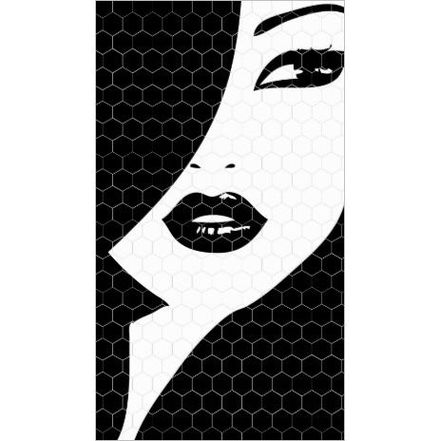 Black and White Honeycomb Fashion Girl Business Cards
