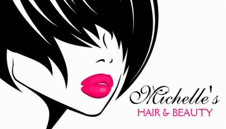 Retro Mod Pink and Black Woman Lips Hair and Beauty Business Cards