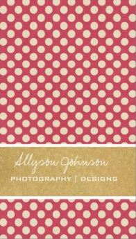Rustic Gold and Classy Red Polka Dots Business Cards 