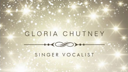 Glamorous Sparkling Soft Gold Bokeh Glitter Singer Vocalist Business Cards