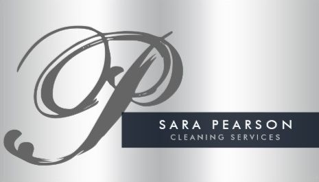 Professional Cleaning Services Elegant Silver Monogram Flourish Business Cards