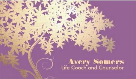 Tree of Life Health and Wellness Purple Life Coach Business Cards