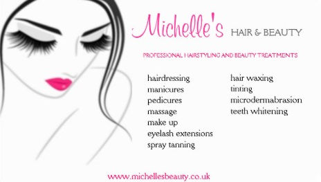 Hair and Beauty Woman Drawing With Long Lashes Pink Lips Business Cards