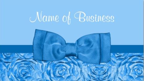 Chic Dazzling Blue Rosette Floral With Pretty Ribbon Bow Business Cards 