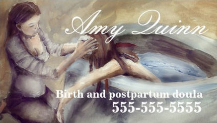 Vintage Midwife Natural Water Birth Pregnant Woman Doula Business Cards