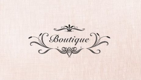 Elegant and Simple Vintage Fashion Boutique Pink Faux Linen Business Cards