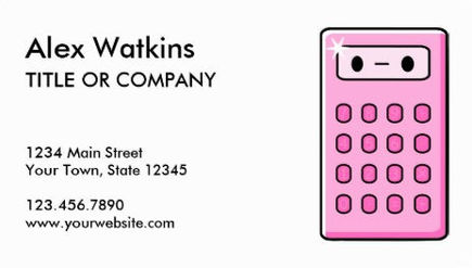 Cute Pink Accountant Calculator Financial Services Business Cards
