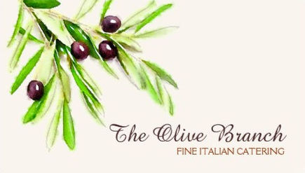 Elegant Olive Branch Italian or Greek Catering Chef Business Cards