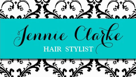 Customizable Damask Turquoise Stripe Hair Stylist Business Cards