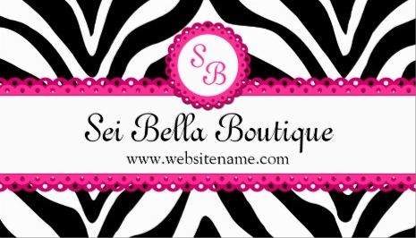 Girly Zebra Print and Pink Lace With Monogram Initials Business Cards