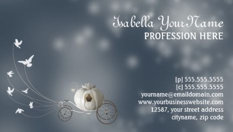 Fairytale Dreams White Doves Princess Coach Event Planning Business Cards