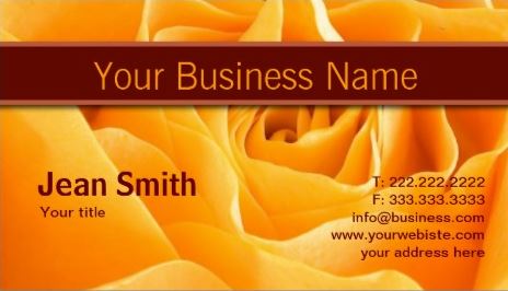 Elegant Yellow Orange Rose Flower Petals Modern Floral Business Cards