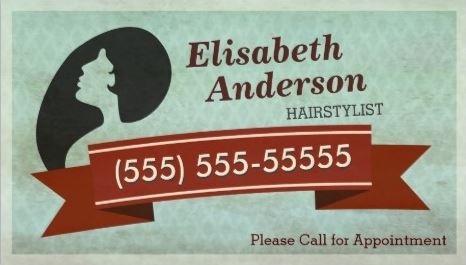 Vintage Aquamarine Damask Hair Salon Appointment Business Cards 