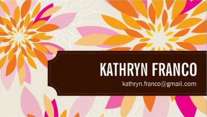 Girly Floral Bright Modern Dahlia Yellow Orange and Pink Flowers Business Cards 