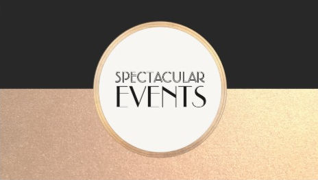 Cool Retro Faux Gold Foil and Black Special Events Business Cards 