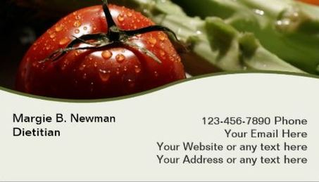 Professional Dietician Delicious Red Garden Tomato Health Business Cards
