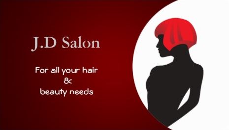 Red and Black Woman Vogue Hairstyle  and Beauty Salon Business Cards