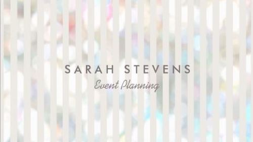 Stylish Subtle Bokeh White Stripes Event Planner Business Cards