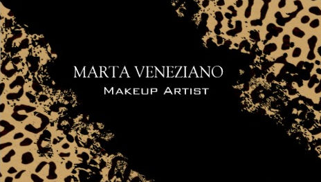 Professional Makeup Artist Leopard Print Cosmetology Business Cards