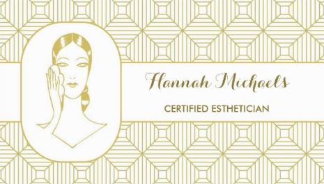 Certified Esthetician White Gold Woman Appointment Reminder Business Cards