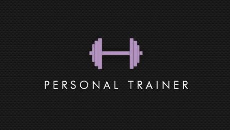 Simple Girly Black and Purple Weights Personal Trainer Fitness Business Cards