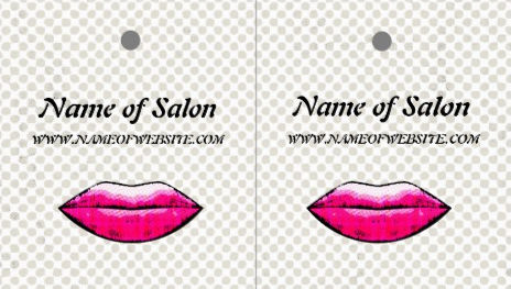 Fun Hot Pink Lips Retro Grunge Makeup Hang Tags Made From Business Cards