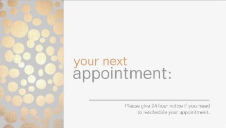 Sophisticated Faux Gold Leaf Circles Gray Appointment Reminder Business Cards