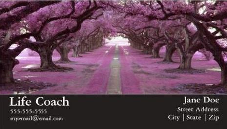 Purple Blossoming Tree Life Coach and Marriage Therapist Business Cards