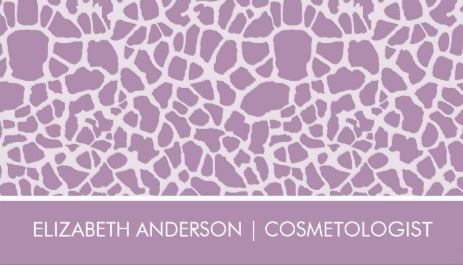 Cosmetologist Chic Purple Giraffe Animal Print Business Cards