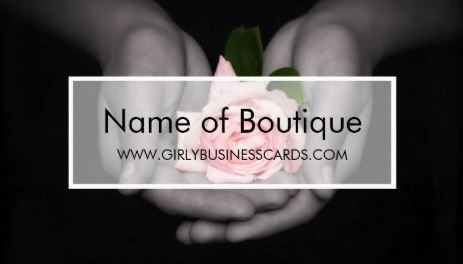Elegant Pink Rose Flower In Hands Floral Boutique Business Cards