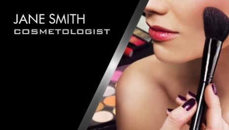 Makeup Artist Cosmetologist Elegant Blush Brush Business Cards