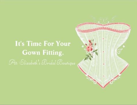 Bridal Boutique Gown Fitting Appointment Reminder Postcards