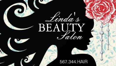 Vintage Rose Beauty Salon With Beautician Silhouette Business Cards 