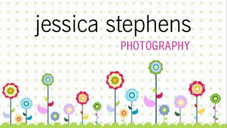 Cute Colorful Flowers Girly Polka Dot Photography Business Cards