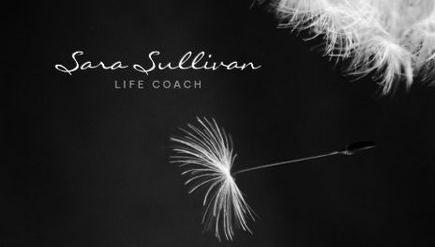 Elegant Black and White Dandelion Puff Life Coach Business Cards