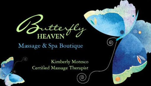 Blue Watercolor Butterfly Massage and Spa Boutique Business Cards