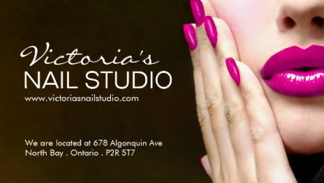 Modern Glam Woman in Fuchsia Pink Nail Technician Studio Business Cards
