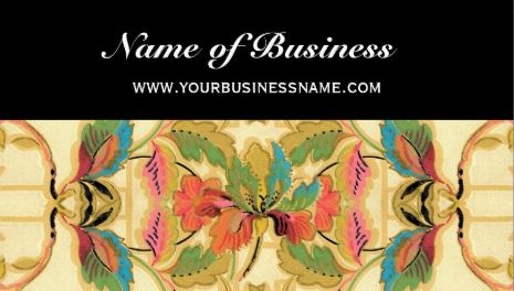 Vintage Tropical Floral Colorful Wallpaper Pattern Business Cards 