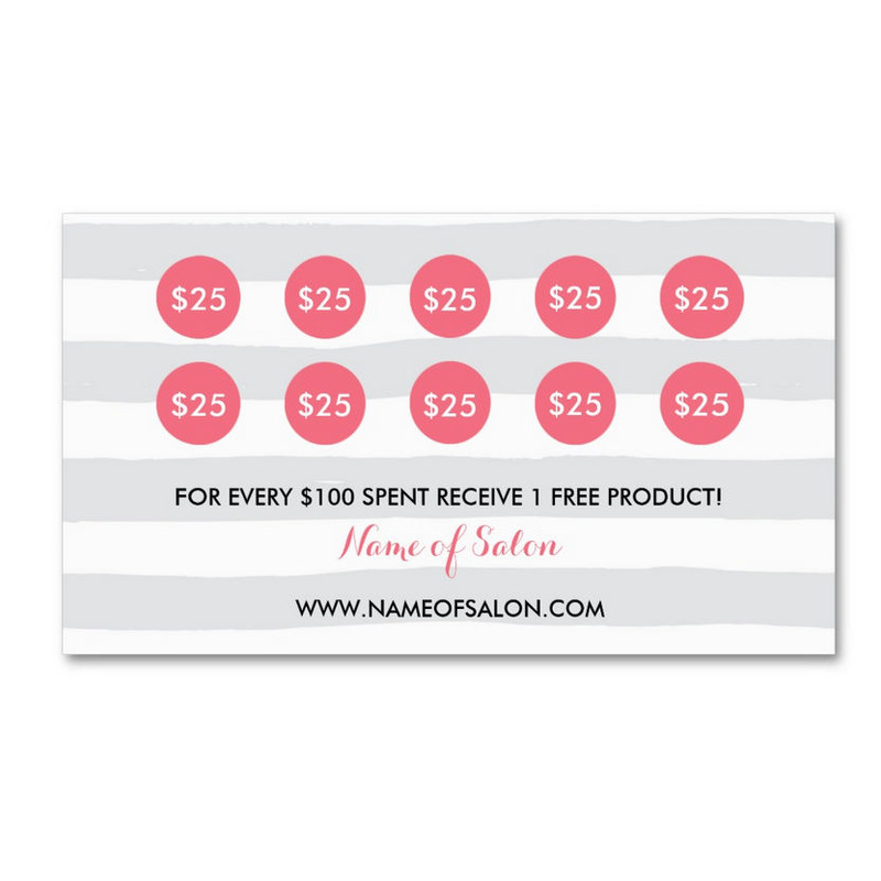Chic Rose Floral Scissors Salon Loyalty Punch Card Business Card