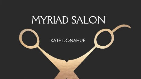 Elegant Gold Scissors Hair Stylist  Charcoal Black Salon Business Cards