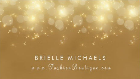 Luxury Gold Bokeh Sparkle Glamour Boutique Business Cards