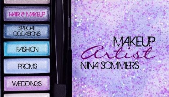 Lavender and Blue Eye Shadow Compact Makeup Artist Business Cards