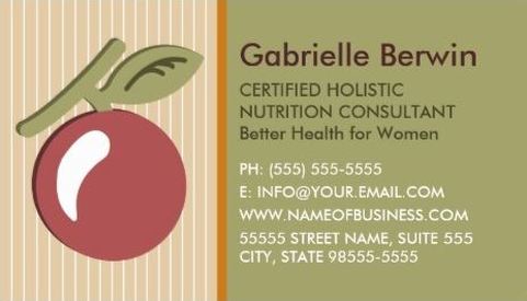 Girly Plum Fruit Holistic Nutrition Consultant Women Health Business Cards