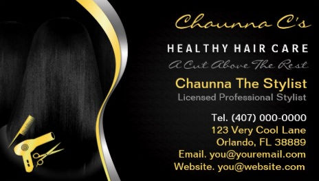 Black Hair Salon Stylist Beautician Appointment Reminder Business Cards