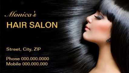Silken Black Hair Salon Appointment Reminder Business Cards