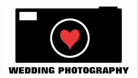 I Heart Wedding Photography Modern Red and Black Camera Business Cards