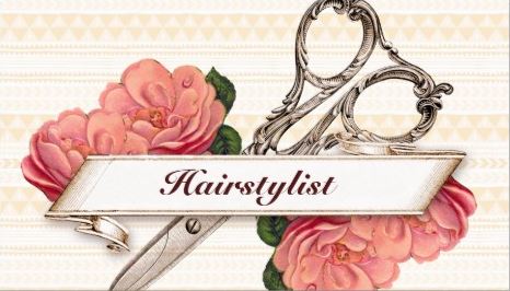 Vintage Victorian Girly Peachy Pink Floral Hairstylist  Business Cards