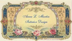 Vintage Rose Elegant French Country Ornate Gold Floral Business Cards 