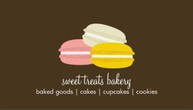 Girly Sweet Treats Bakery Cute French Macaroons Business Cards